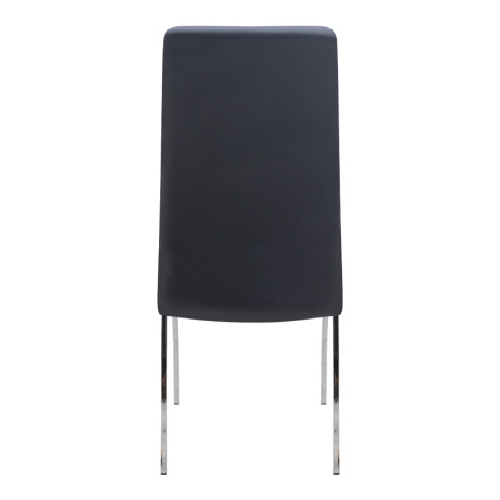 Καρέκλα Τραπεζαρίας Alma Megapap Μαύρο pu - Μεταλλικό Πόδι Χρωμίου 42x53x97εκ.