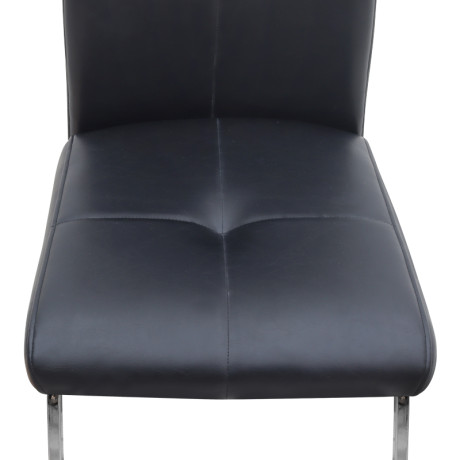 Καρέκλα Τραπεζαρίας Alma Megapap Μαύρο pu - Μεταλλικό Πόδι Χρωμίου 42x53x97εκ.