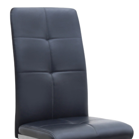 Καρέκλα Τραπεζαρίας Alma Megapap Μαύρο pu - Μεταλλικό Πόδι Χρωμίου 42x53x97εκ.