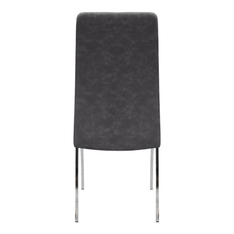 Καρέκλα Τραπεζαρίας Alma Megapap Γκρι pu - Μεταλλικό Πόδι Χρωμίου 42x53x97εκ.
