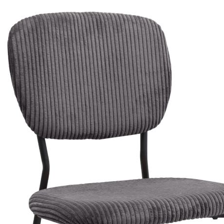 Καρέκλα Τραπεζαρίας Kevin Megapap Γκρι Ύφασμα - Μεταλλικό Μαύρο Πόδι 48x51x87εκ.