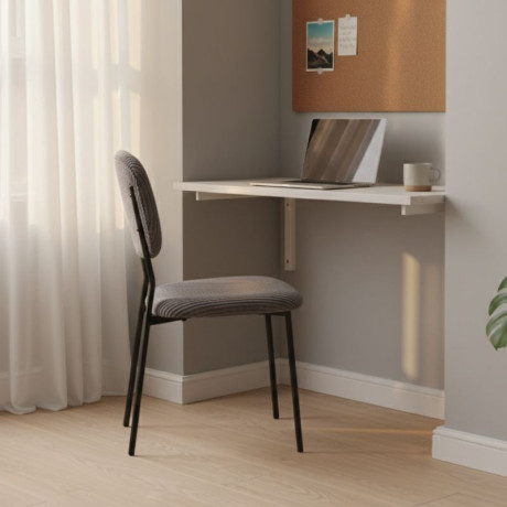 Καρέκλα Τραπεζαρίας Kevin Megapap Γκρι Ύφασμα - Μεταλλικό Μαύρο Πόδι 48x51x87εκ.