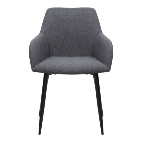 Πολυθρόνα Τραπεζαρίας Monica Megapap Γκρι Ύφασμα - Μεταλλικό Μαύρο Πόδι 54x57x84εκ.