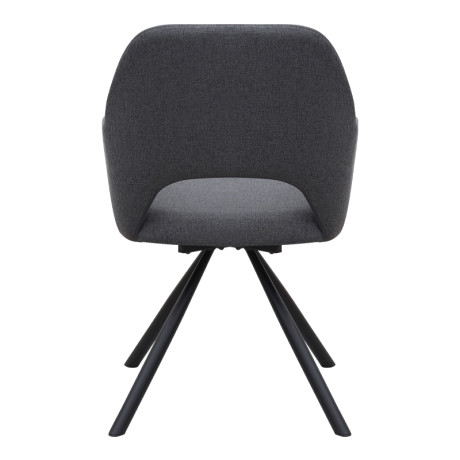 Πολυθρόνα Τραπεζαρίας Gabriel Megapap Γκρι Ύφασμα - Μεταλλικό Μαύρο Πόδι 58x60x85εκ.