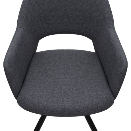 Πολυθρόνα Τραπεζαρίας Gabriel Megapap Γκρι Ύφασμα - Μεταλλικό Μαύρο Πόδι 58x60x85εκ.