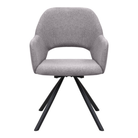 Πολυθρόνα Τραπεζαρίας Gabriel Megapap Μπεζ Ύφασμα - Μεταλλικό Μαύρο Πόδι 58x60x85εκ.