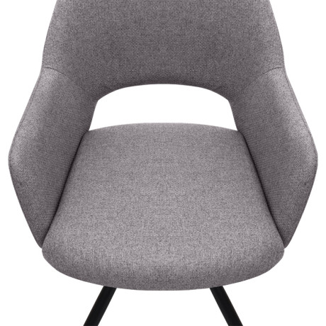 Πολυθρόνα Τραπεζαρίας Gabriel Megapap Μπεζ Ύφασμα - Μεταλλικό Μαύρο Πόδι 58x60x85εκ.