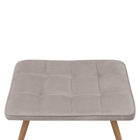 Πολυθρόνα - Μπερζέρα με Υποπόδιο Lily Megapap Μπεζ Βελούδο - Μεταλλικό Πόδι Χρώμα Φυσικό 70x62x98εκ.