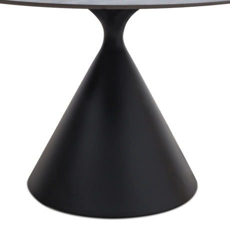 Τραπέζι Logan Megapap Sintered Stone - Μέταλλο Χρώμα Γκρι εφέ Μαρμάρου - Μαύρο Ø120x72εκ.