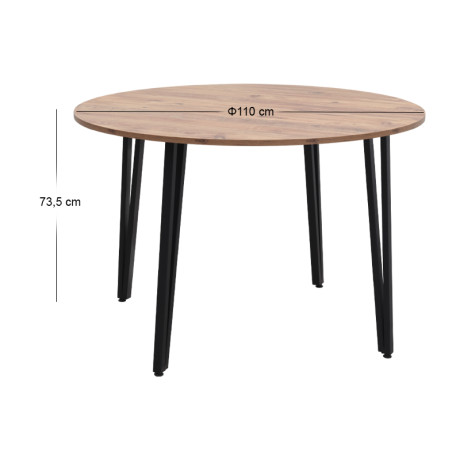 Τραπέζι Zeno Megapap Χρώμα Ακακίας Ø110x73,5εκ.