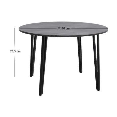Τραπέζι Zeno Megapap Χρώμα Σκούρο Γκρι Σκυροδέματος Ø110x73,5εκ.