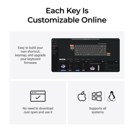 Keychron k6 he (K6h-j1) Shine-Through Wireless Magnetic Hall Effect rgb Keyboard 65% us Layout