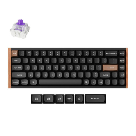 Keychron k6 he (K6h-f1) Special Wood Edition Wireless Magnetic Hall Effect rgb Keyboard 65% us