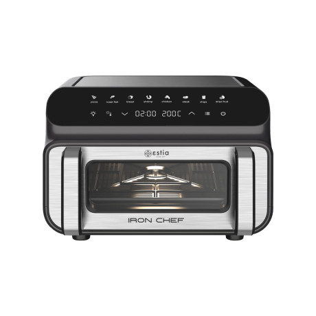 Estia Φριτεζα Αερος - Φουρνακι & Grill Iron Chef 2000w 10lt με 8 Προρυθμισμενα Προγραμματα