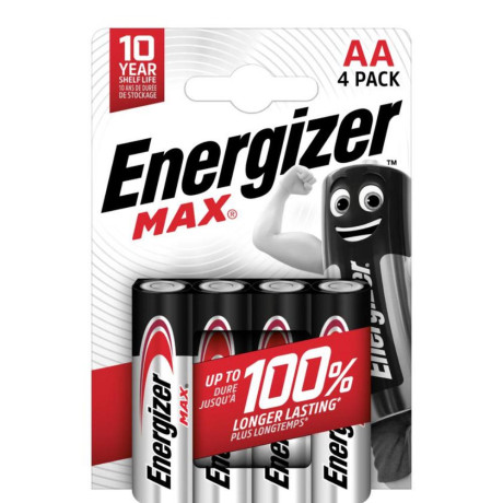 Energizer max Lr6/aa Alkaline Battery (Blister) - 4 Pieces (Ene20079)