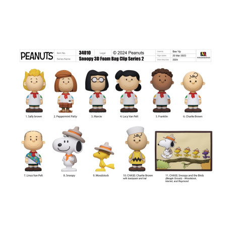 Monogram: Peanuts Series2 - 3d Foam bag Clips Figures (Blind Bag/random) (34010)