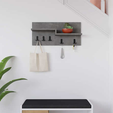 Κρεμάστρα Τοίχου Harmon Megapap Χρώμα Γκρι Ρετρό 65x15x31εκ.