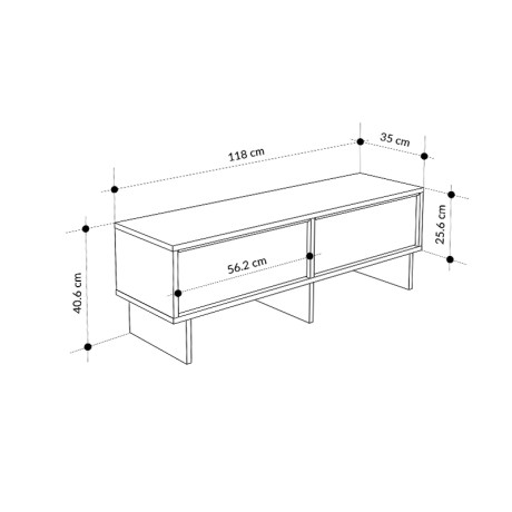 Έπιπλο Τηλεόρασης Yuki Megapap Χρώμα Sandstone - Sepet oak 118x35x40,6εκ.