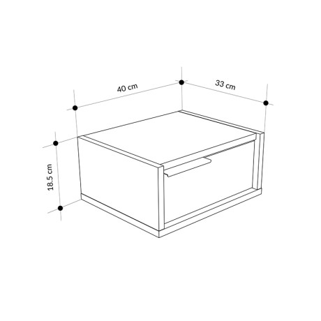 Κομοδίνο Επιτοίχιο eco Megapap Χρώμα Black Wood - Καρυδί 40x33x18,5εκ.