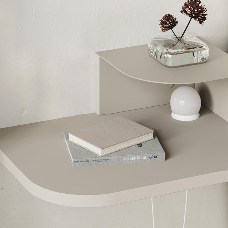 Κομοδίνο Επιτοίχιο Luno Megapap με led Χρώμα Sandstone 40x30x16,2εκ.