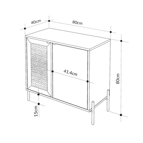 Μπουφές Naive Megapap Χρώμα Sapphire oak 80x40x80εκ.