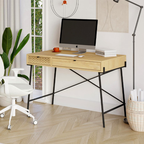 Γραφείο Εργασίας Naive Megapap Χρώμα Sapphire oak 113,4x60x77,5εκ.