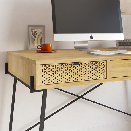 Γραφείο Εργασίας Naive Megapap Χρώμα Sapphire oak 113,4x60x77,5εκ.