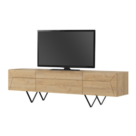 Έπιπλο Τηλεόρασης Jacomen Megapap Χρώμα Sapphire oak 160x35x43εκ.