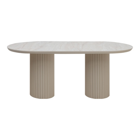 Τραπέζι Hazar Megapap mdf Χρώμα Travertine - Sandstone 180x90x77εκ.