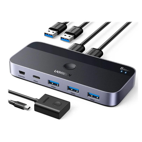 Ugreen Sharing Switch usb 3.0 Cm662 2 in 4 out Black (15705) (Ugr15705)