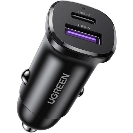 Ugreen Ec305 usb-c + usb car Charger 30w Black (25845) (Ugr25845)