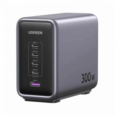 Ugreen Cd333 Nexode 300w 5a 1 x usb-a - 4 x usb-c Gray (90903b) (Ugr90903b)