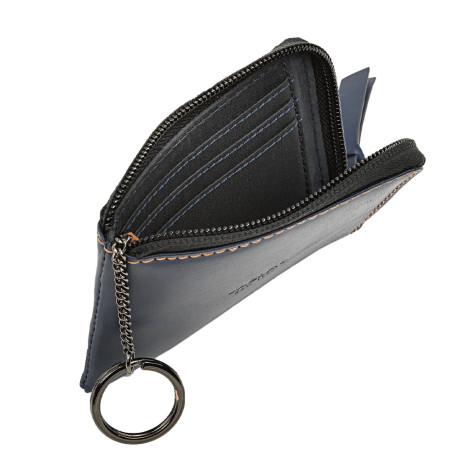 Πορτοφόλι Με Μπρελόκ Ανδρικό JASLEN Δερμάτινο Μπλε 205644-03