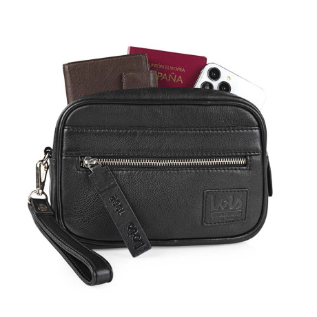 Τσαντάκι - Πορτοφόλι Χειρός Δερμάτινο Lois Μαύρο 305985-01