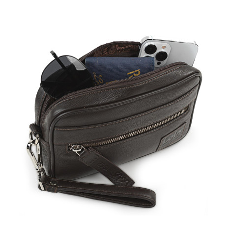 Τσαντάκι - Πορτοφόλι Χειρός Δερμάτινο Lois Καφέ 305985-02