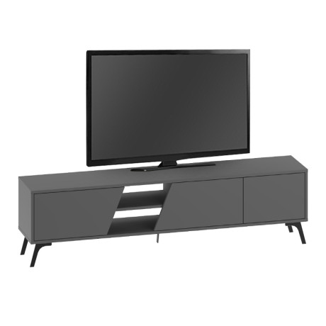 Έπιπλο Τηλεόρασης Fiona Megapap Χρώμα Ανθρακί 180x35,6x48εκ.
