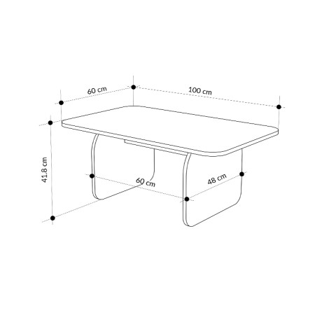 Τραπεζάκι Σαλονιού Pietra Megapap Χρώμα Travertine 100x60x41,8εκ.