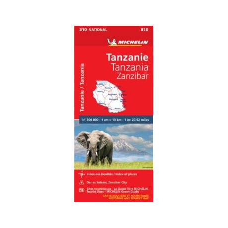 Tanzania & Zanzibar - Michelin National map 810