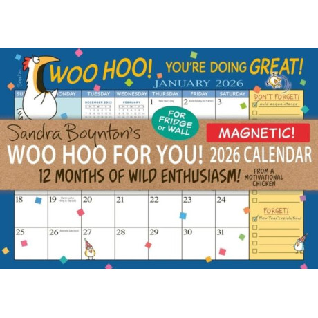 Sandra Boynton's woo hoo for You! 2026 Magnetic Calendar