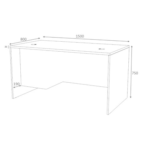 Γραφείο Επαγγελματικό Venturo Megapap Χρώμα Ανθρακί - Φυσικό Οξιάς 150x80x75εκ.