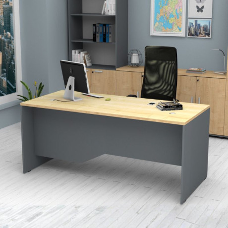 Γραφείο Επαγγελματικό Venturo Megapap Χρώμα Ανθρακί - Φυσικό Οξιάς 180x80x75εκ.