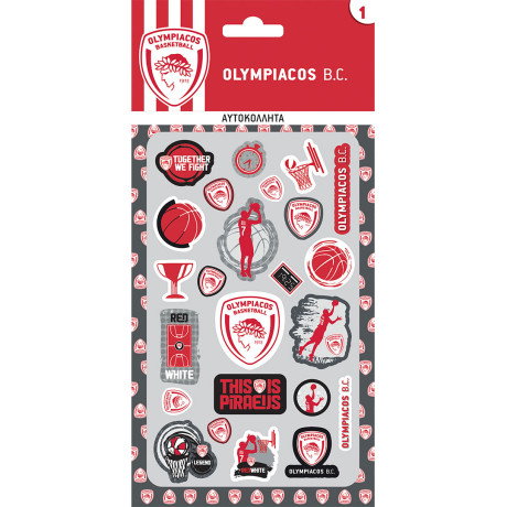 Αυτοκόλλητα Puffy - Ολυμπιακός Μπάσκετ 1