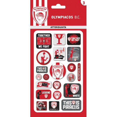 Αυτοκόλλητα Puffy  - Ολυμπιακός Μπάσκετ 3