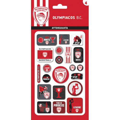 Αυτοκόλλητα Puffy  - Ολυμπιακός Μπάσκετ 4