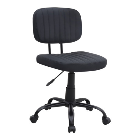 Καρέκλα Γραφείου Romano Megapap από Τεχνόδερμα Χρώμα Μαύρο 46x53x79/86εκ.