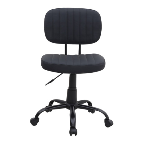 Καρέκλα Γραφείου Romano Megapap από Τεχνόδερμα Χρώμα Μαύρο 46x53x79/86εκ.