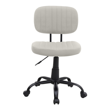 Καρέκλα Γραφείου Romano Megapap από Τεχνόδερμα Χρώμα Λευκό 46x53x79/86εκ.