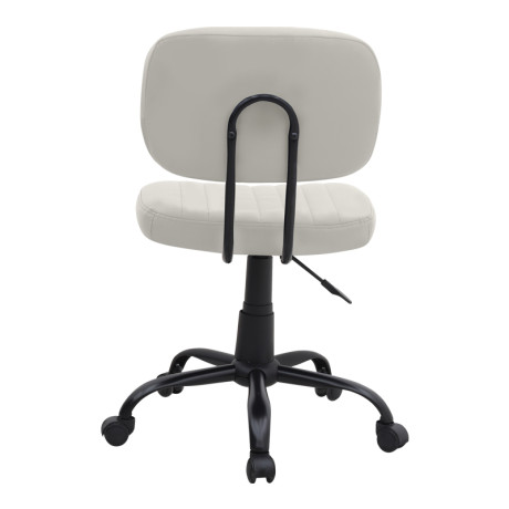 Καρέκλα Γραφείου Romano Megapap από Τεχνόδερμα Χρώμα Λευκό 46x53x79/86εκ.