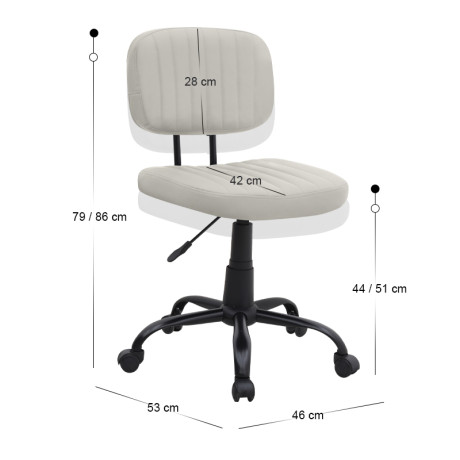 Καρέκλα Γραφείου Romano Megapap από Τεχνόδερμα Χρώμα Λευκό 46x53x79/86εκ.