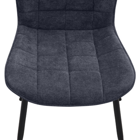 Καρέκλα Τραπεζαρίας Chiara Megapap Ανθρακί Ύφασμα - Μεταλλικό Μαύρο Πόδι 48x58x81εκ.